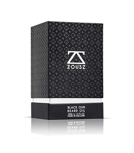 ZOUSZ Aceite para Barba - Cuidado con Oud Negro y Madera con Aceites Naturales de Aguacate y Argán - Suavizante e Hidratante para el Cabello Facial No Graso - Regalo Vegano para Hombres - 30mL