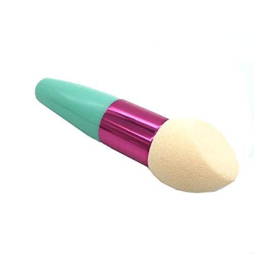Ztfyxywan 1 esponja natural en polvo, herramienta de maquillaje con forma de bala biselada creativa esponja de maquillaje con mango azul
