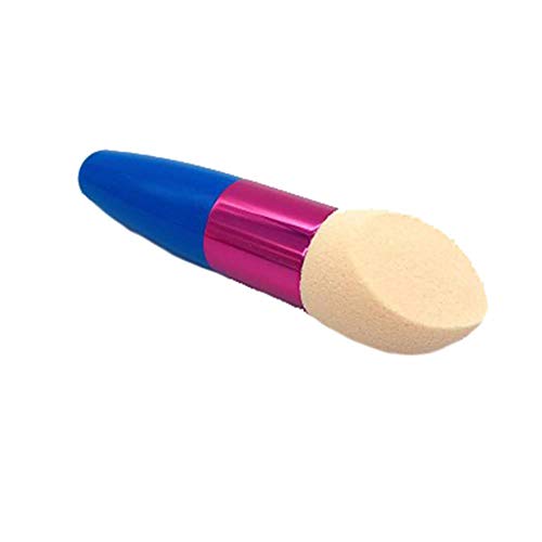 Ztfyxywan 1 esponja natural en polvo, herramienta de maquillaje con forma de bala biselada creativa esponja de maquillaje con mango azul