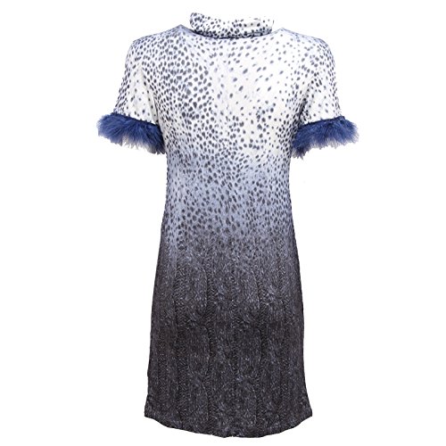 0299R vestito donna BLUGIRL FOLIES rayon blu/bianco dress woman [40]