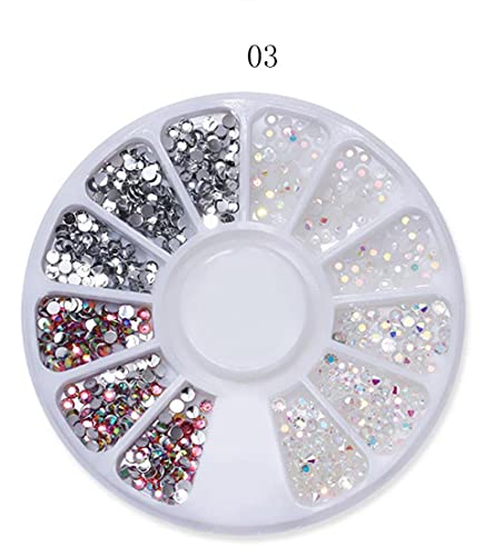 1 caja DIY Nail Art Wheel Tips Crystal Glitter Rhinestone 3D Nail Art Decoraci¨®n Color Acr¨ªlico Diamante Taladro alien-39