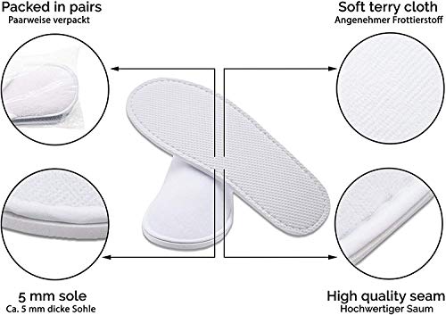 10 Pares de Zapatillas de Viaje, Zapatillas de Invitados Pantuflas SPA Lavable Pares de Zapatillas de Hotel Unisex para Baño, Invitados, Viaje, Hogar, Boda