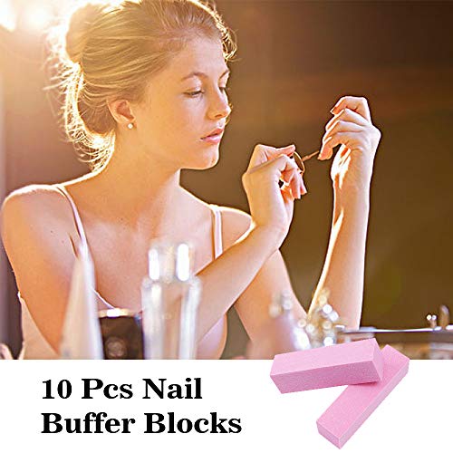 10 PCS Bloque Pulido limas de uñas,Bloque de Lima para Uñas Lijado en Bloque, Esponja, Tampones para Uñas, Archivos, Manicura, Pedicura Pulido