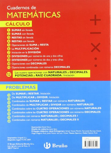 12 Cuatro operaciones con naturales y decimales Potencias y raíz (Castellano - Material Complementario - Cuadernos De Matemáticas) - 9788421656792