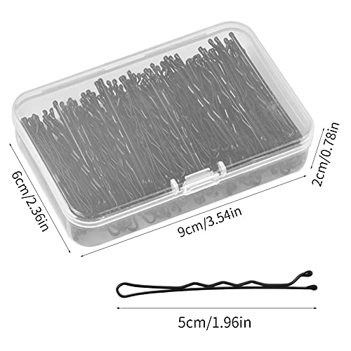 150 Pcs de Horquillas, Negro Mini Horquilla Ondulada, Kit de Horquillas con Caja de Almacenamiento, Adecuada para Maquillaje, Lavado de Cara y Maquillaje de Niñas y Niñas