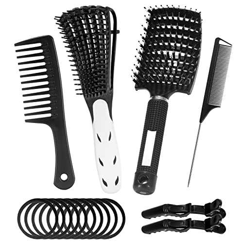 16PCS Peine para Cabello Cepillo Desenredante Cepillo para Pelo Rizado Cepillo de Pelo Rizo Peine Peluquería Para Cabello Rizado Peine Pelo Largo Grueso Peine Desenredar Rizos sin Dolor Mujer Hombre