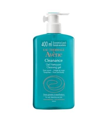 2 Avene Cleance Gel limpiador 400 ml limpia con suavidad las impurezas de la piel, cara y cuerpo