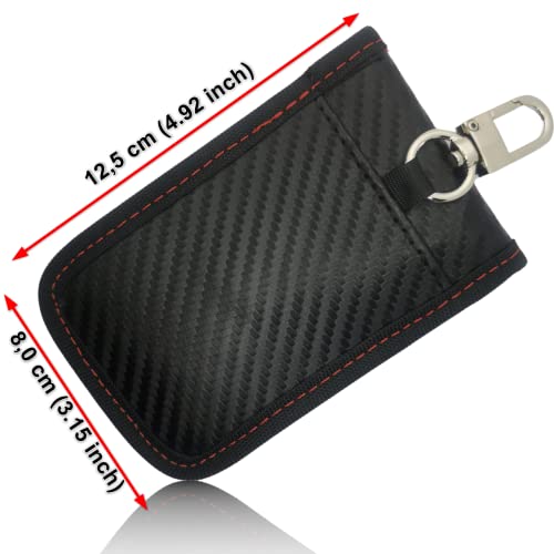 2 fundas protectoras para llaves de coche de FoilsAndMore Keyless Go, con protección RFID, color negro y rojo