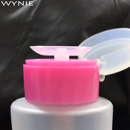 2 pcs Botella dispensadora de acetona Bomba para quitaesmalte de uñas Dispensador de líquido con tapa Botella transparente vacía Rellenable para cosméticos 150 ml