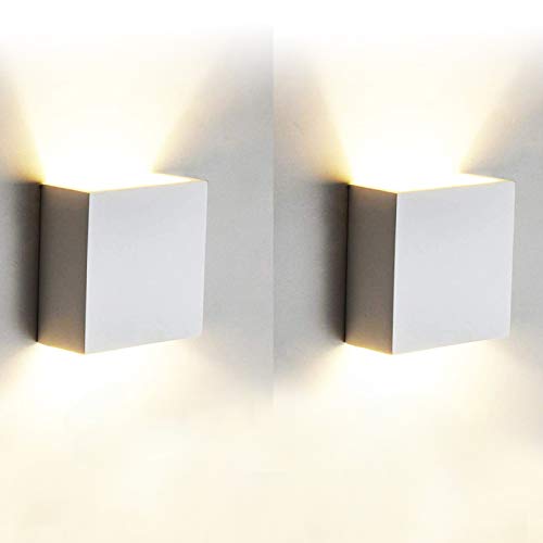 2 Pcs Moderno Lampara de Pared LED, 12W Aplique Pared Interior de Aluminio 3000K Blanco Cálido Perfecto para Corredor Oficina Restaurante