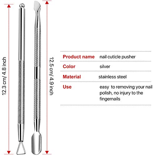 2 Piezas de Embujador de Cutícula de Uñas Raspador Pelador de Cutícula Triángulo Removedor de Gel de Uñas de Acero Inoxidable con Caja Plástica para Cuidar Manicura Pedicura de Hombres Mujeres
