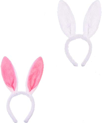2 piezas orejas de conejo diadema orejas de felpa diadema pelo de conejo diadema tocado para niñas carnaval conejito pascua disfraz decoración del partido