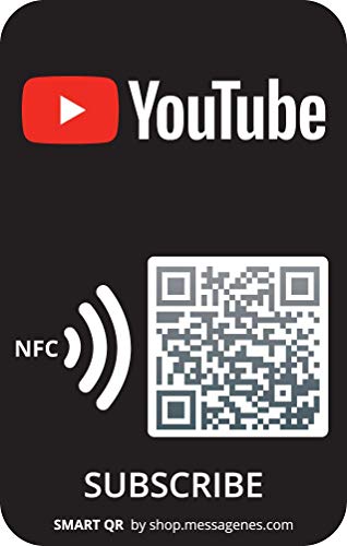 2 x Pegatinas YouTube | Multiuso adhesivas y con Smart QR y NFC | Aumenta seguidores y promociona tu canal | El QR inteligente permite reutilización siempre que quieras