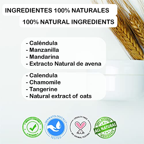 200 ml - Gel de baño natural y ecológico para bebés y niños . Aceite de calendula, manzanilla y aceite esencial de mandarina. - Aporta suavidad e hidratación