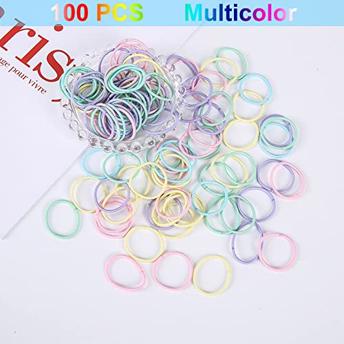 200 Piezas Multicolor Elástico Pelo Gomas Pequeñas Cintas Elásticas para el Cabello Gomas Pelo Niña Pequeñas Bandas Elásticas de Pelo Negro para Cabello, Trenzas, Peinados de Boda