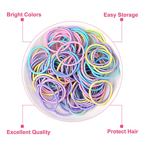 200 Piezas Multicolor Elástico Pelo Gomas Pequeñas Cintas Elásticas para el Cabello Gomas Pelo Niña Pequeñas Bandas Elásticas de Pelo Negro para Cabello, Trenzas, Peinados de Boda