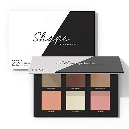 224 Cosmetics Paleta de contouring para el rostro - natural, vegano , no testada en animals - feel good fórmula , sin parabeno y silicona - Shape