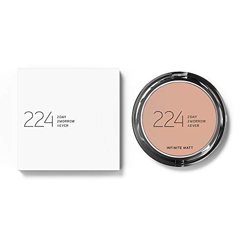 224 Cosmetics Polvos compactos - natural, vegano , no testada en animals - feel good fórmula , sin parabeno y silicona - Infinite Matt oscuros