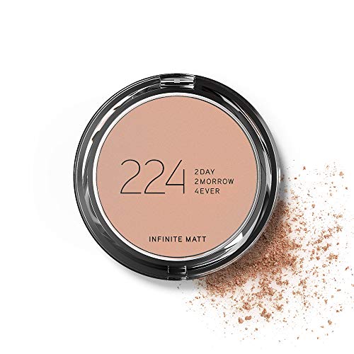 224 Cosmetics Polvos compactos - natural, vegano , no testada en animals - feel good fórmula , sin parabeno y silicona - Infinite Matt oscuros