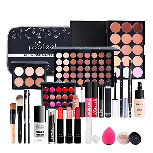 24 piezas Kits de Maquillaje, Set de Cosméticos Todo en Uno, Set de Regalo de Maquillaje Kit de Inicio Completo con Sombras de Ojos, lápiz Labial, Kit de Cosméticos para Niñas Mujeres