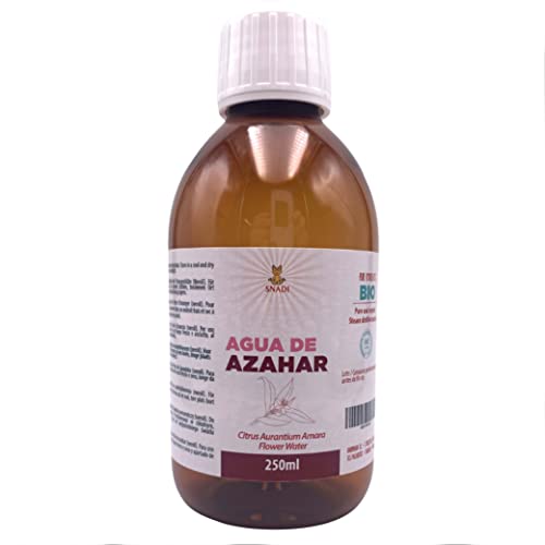 250 ml - Agua Azahar pura - BIO. flor de azahar tonifica la piel y tiene propiedades astringentes y antisépticas. Actúa como relajante y ayuda a dormir mejor.