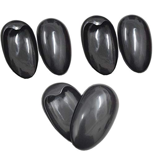 3 pares de tinte de peluquería profesional para colorear la cubierta de la oreja de goma suave protector de oído orejeras Tapones para el salón de pelo herramienta de teñido (negro)