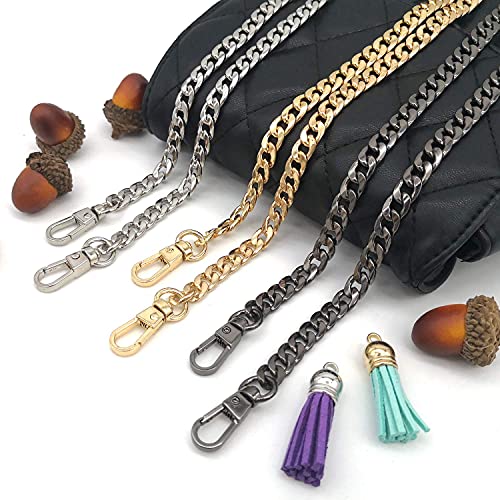 3 Piezas Cadena de Metal, Resistente y Duradera Desmontable Correa de Cadena para Mujeres Bolso de Mano Hombro Cruz Cuerpo Bolsa