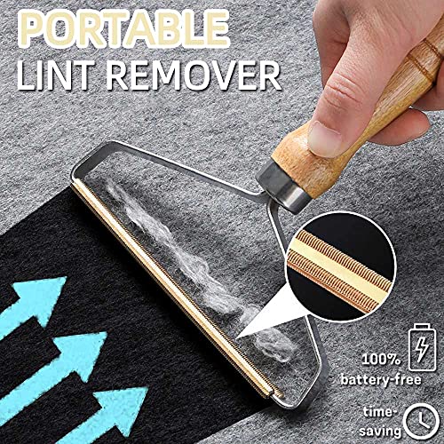 3 Piezas Removedor De Pelusa,Lint Remover,Removedor PortáTil De Madera,Quitapelusa Manual para Ropa Mantas Abrigo Cachemira