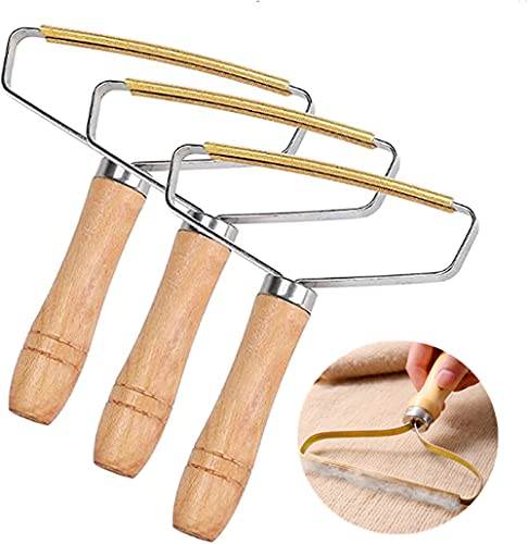 3 Piezas Removedor De Pelusa,Lint Remover,Removedor PortáTil De Madera,Quitapelusa Manual para Ropa Mantas Abrigo Cachemira