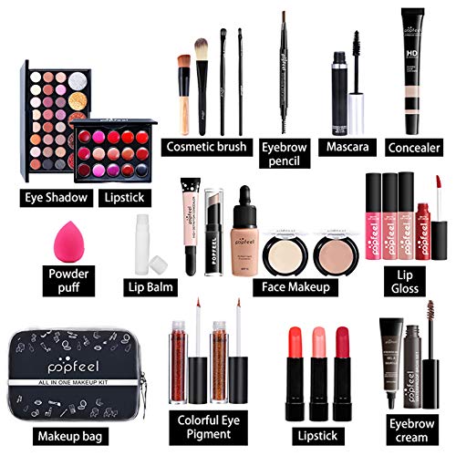 30 Piezas Juego de Maquillaje profesional, Paquete De Cosmético Todo En Uno con Sombras De Ojos Corrector lápiz Labial Etc, Kit De Regalo De Maquillaje - Adecuado para Mujeres y Niñas#4