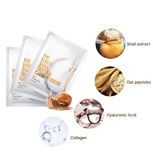 30Pcs Máscara para los ojos de caracol extracto ojo parche para ojos hinchados, ojeras oscuras ojeras crema hidratante antiarrugas lleno de ácido hialurónico colágeno