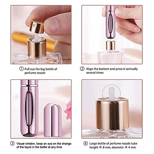 3pcs*5ml Atomizador de Perfume Recargable, Mini Portátil Atomizador,Pulverizador Perfume para Viaje,Rociador de Perfume Botella con Ventana en 3 Colores