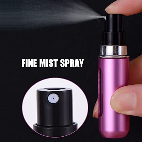 4 Piezas Atomizador Perfume Recargable 5ml Dosificador de Perfume Vacío Pulverizador Perfume con Ventana Transparente Mini Vaporizador Perfume Bolso para Viaje Aéreos