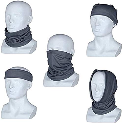 4 Piezas Pañuelos Cabeza Multifunción Pasamontañas Termico de Secado Braga de Cuello Cubierta de Cara de Verano Protección UV Bandana Transpirable de Protector Solar para Hombre o Mujer (4*Negro)