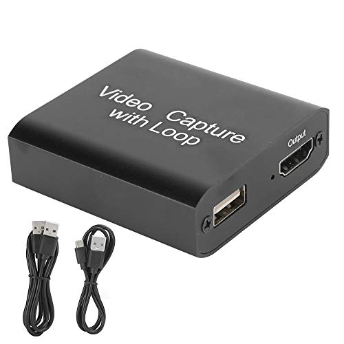 4K HD 1080P Tarjeta de Captura HDMI Audio Video, Con Salida de Bucle, USB en vivo de alta definición externo para Switch Game USB a HDMI con tarjeta de captura Loop Out