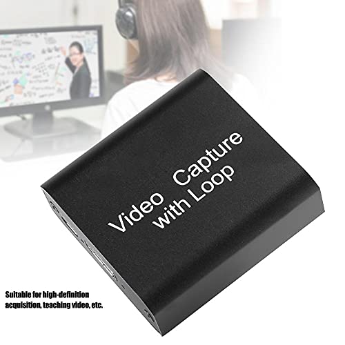 4K HD 1080P Tarjeta de Captura HDMI Audio Video, Con Salida de Bucle, USB en vivo de alta definición externo para Switch Game USB a HDMI con tarjeta de captura Loop Out