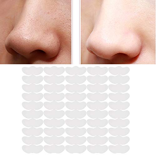 50pcs Mascarilla para la nariz, Eliminación de puntos negros Tiras de poros Herramientas de limpieza profunda Mascarillas para pelar la nariz Blanco
