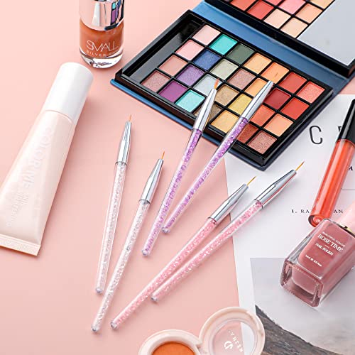 6 Brochas Delineador de Ojos de Punta Fina Brocha de Gel de Maquillaje de Ojos Herramienta Ojos Aplicador Brocha de Maquillaje de Gel de Ojos Pincel Delineador Ojos (Rosa, Morado, Blanco)