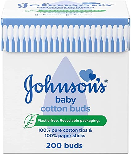 6 PCS JOHNSON`S COTTON BUDS 200 WHITE STICK BUDS NEW