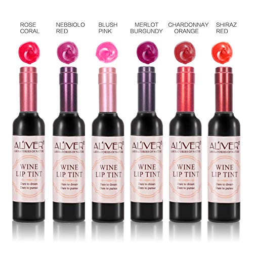 6 Piezas de vino líquido lápiz labial, 24h impermeable, natural de larga duración, maquillaje para niñas y mujeres, tintado labial mini maquillaje mancha de labios