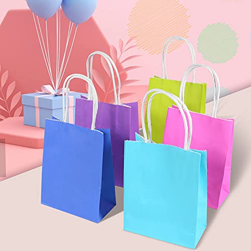 60 piezas Bolsas Regalo Mini,Bolsas Papel,Bolsas de Papel con Asas,Bolsas Papel Kraft,Bolsas Papel Regalo,5 colores(11.5 * 6 * 15cm)