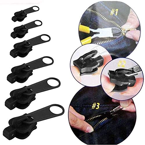 6/12/24 Pcs Fix Zip Puller, Zip Slider Repair Instant Kit, Fix Zipper Removable Rescue Replacement Pack, Instant Zipper Set