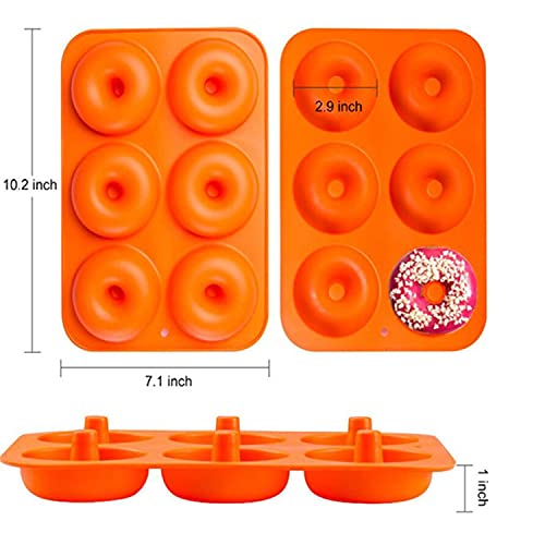 9pcs - 3 Molde para Donut Molde de Silicona para Pasteles, Bandeja para Hornear Muffins , 6 Cavidades de Pastel Antiadherente con 6 Taza de Muffin Reutilizada para Tartas,Magdalenas,Galletas,Bagels