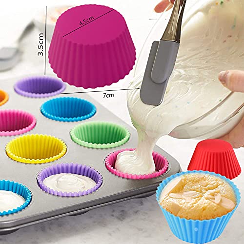 9pcs - 3 Molde para Donut Molde de Silicona para Pasteles, Bandeja para Hornear Muffins , 6 Cavidades de Pastel Antiadherente con 6 Taza de Muffin Reutilizada para Tartas,Magdalenas,Galletas,Bagels