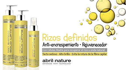 abril et nature - Pack Regalo para pelo Rizado GOLD LIFTING - Incluye Mascarilla Pelo, Sérum Pelo y Champú Pelo Rizado de Regalo - Tratamiento Profesional Rizos Perfectos y Anti Frizz