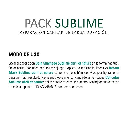 abril et nature - Pack Regalo Tratamiento Reparador Pelo SUBLIME - Incluye Mascarilla Pelo, Sérum Pelo y Champú Pelo Teñido de Regalo -Tratamiento profesional para cabellos teñidos y cabellos gruesos