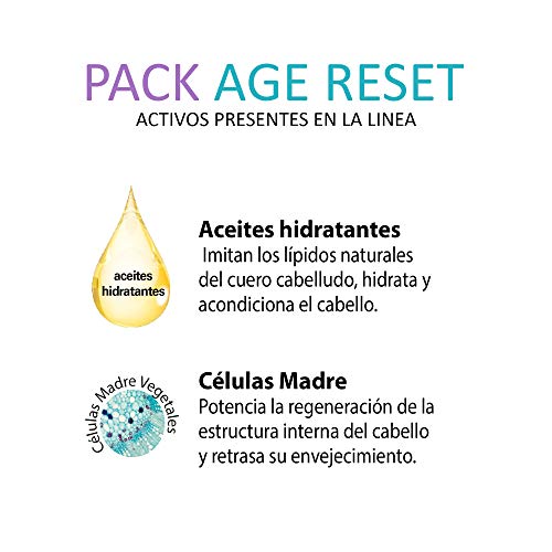 abril et nature - Pack Regalo Tratamiento Volumen AGE RESET - Incluye Mascarilla Pelo, Sérum Pelo y Champú Volumen Cabello Fino - Tratamiento Capilar Profesional Cabello Fino