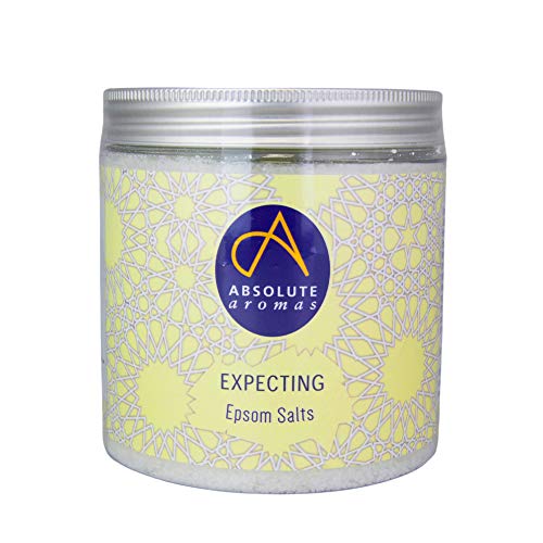 Absolute Aromas Sales de Baño Epsom de Expecting para el Embarazo (4+ meses) de 575 g - Sulfato de magnesio infundido con mezcla 100% pura de aceites esenciales de Neroli, Petitgrain y Tangerina