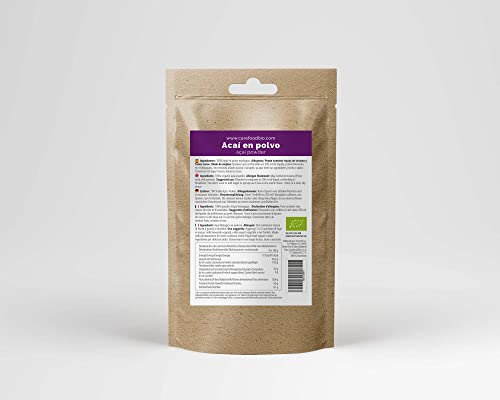 Acai en Polvo 100% Orgánico 70 gr Carefood | Bayas de Acai | Acai Berry | 100% BIO | Natural y sin Azúcares añadidos