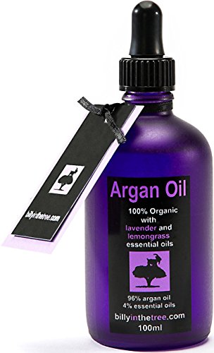 Aceite de argán puro con aceites esenciales de lavanda y hierba de limón. 100% orgánico. 100 ml. para cara, cuerpo, cabello.